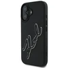 Karl Lagerfeld KLHCP16S3DRKSDLK iPhone 16 6.1″ juodos spalvos kietas dėklas 3D Rubber Signature