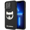Karl Lagerfeld KLHCP13LCH3DBK 13 Pro /13 6,1″ juodos spalvos kietas dėklas 3D Rubber Choupette
