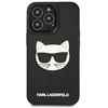 Karl Lagerfeld KLHCP13LCH3DBK 13 Pro /13 6,1″ juodos spalvos kietas dėklas 3D Rubber Choupette