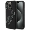 Karl Lagerfeld KLHCP15L3DRKSDLK Apple iPhone 15 Pro 6.1″ juodos spalvos kietas dėklas 3D Rubber Signature