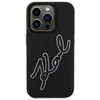 Karl Lagerfeld KLHCP15L3DRKSDLK Apple iPhone 15 Pro 6.1″ juodos spalvos kietas dėklas 3D Rubber Signature