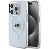 Dėklas Karl Lagerfeld IML Metal Karl Head MagSafe Apple iPhone 15 Pro Max baltos spalvos