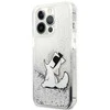 Karl Lagerfeld blizgantis Choupette dėklas iPhone 13 Pro Max - sidabrinis