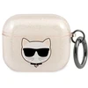Karl Lagerfeld Blizgantis Choupette dėklas AirPods 3 - Auksinis