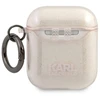 Karl Lagerfeld KLA2UKHGD AirPods dėklas aukso spalvos Glitter Karl`s Head