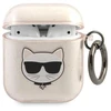 Karl Lagerfeld Blizgučių Choupette dėklas, skirtas AirPods 1 / 2 - Auksinis