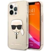 Karl Lagerfeld KLHCP13LKHTUGLGO Apple iPhone 13 Pro / 13 6,1″ auksinis kietas dėklas Glitter Karl`s Head