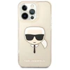 Karl Lagerfeld KLHCP13LKHTUGLGO Apple iPhone 13 Pro / 13 6,1″ auksinis kietas dėklas Glitter Karl`s Head
