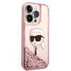 Karl Lagerfeld KLHCP14LLNKHCP iPhone 14 Pro 6,1″ rožinės spalvos kietas dėklas Glitter Karl Head
