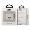Karl Lagerfeld KLA3UKHGS AirPods 3 dėklas sidabro spalvos Glitter Karl`s Head