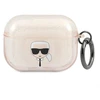 Karl Lagerfeld Blizgučių dėklas su Karl'o galvos motyvu AirPods Pro - Auksinis