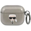 Karl Lagerfeld Blizgučių Karlo galvos dėklas AirPods 3 - Juodas