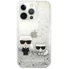 Karl Lagerfeld blizgus dėklas iPhone 13 Pro Max (sidabrinis)
