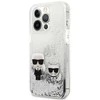 Karl Lagerfeld blizgus dėklas iPhone 13 Pro Max (sidabrinis)