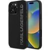 Karl Lagerfeld blizgus juodas 3D silikoninis dėklas iPhone 16 Pro