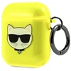 Karl Lagerfeld Choupette Head Glitter - dėklas skirtas Airpods (fluo yellow)