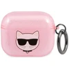Karl Lagerfeld Choupette dėklas su blizgučiais AirPods 3 - Rožinis