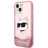 Karl Lagerfeld dėklas, skirtas iPhone 14 Plus 6,7 KLHCP14MLNCHCP rožinis kietas dėklas, skirtas Liquid Glitter NFT Choupette Head