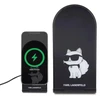 Karl Lagerfeld foldable Belaidis įkroviklis 2-in-1 KLDCRFALCHNK 15W juodos spalvos Choupette MagSafe