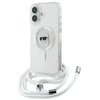 Karl Lagerfeld KLHMP16SHCKHNT Apple iPhone 16 6.1″ kietas dėklas skaidrus Crossbody IML Karl Head Magsafe