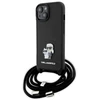 Karl Lagerfeld KLHCP15MSAKCPSK iPhone 15 Plus / 14 Plus 6.7″ kietas dėklas juodos spalvos Crossbody Saffiano