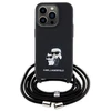 Karl Lagerfeld dėklas, skirtas iPhone 15 Pro 6,1 KLHCP15LSAKCPSK juodas HC Saffiano KC Metal Pin Crossbody