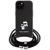 Karl Lagerfeld KLHCP15MSAKCPSK iPhone 15 Plus / 14 Plus 6.7″ kietas dėklas juodos spalvos Crossbody Saffiano