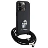 Karl Lagerfeld dėklas, skirtas iPhone 15 Pro 6,1 KLHCP15LSAKCPSK juodas HC Saffiano KC Metal Pin Crossbody