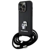 Karl Lagerfeld dėklas, skirtas iPhone 15 Pro 6,1 KLHCP15LSAKCPSK juodas HC Saffiano KC Metal Pin Crossbody