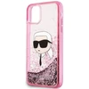 Karl Lagerfeld KLHCN61LNKHCP Apple iPhone 11/XR rožinės spalvos kietas dėklas Glitter Karl Head