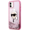 Karl Lagerfeld KLHCN61LNKHCP Apple iPhone 11/XR rožinės spalvos kietas dėklas Glitter Karl Head
