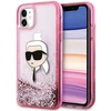 Karl Lagerfeld KLHCN61LNKHCP Apple iPhone 11/XR rožinės spalvos kietas dėklas Glitter Karl Head
