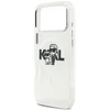 Karl Lagerfeld IML Glitter Karl & Choupette Sketch Logo MagSafe dėklas, skirtas iPhone 17 Pro Max, skaidrus