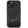 Karl Lagerfeld KLHCP14MCSSK iPhone 14 Plus / 15 Plus 6,7″ kietas dėklas juodos spalvos Signature Logo Cardsl