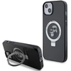 Karl Lagerfeld KLHMP14SHMRSKCK Apple iPhone 14/ 15 / 13 6.1″ juodos spalvos kietas dėklas Ring Stand Karl&Choupet