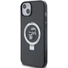 Karl Lagerfeld KLHMP14SHMRSKCK Apple iPhone 14/ 15 / 13 6.1″ juodos spalvos kietas dėklas Ring Stand Karl&Choupet
