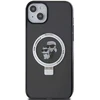 Karl Lagerfeld KLHMP14SHMRSKCK Apple iPhone 14/ 15 / 13 6.1″ juodos spalvos kietas dėklas Ring Stand Karl&Choupet