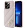 Karl Lagerfeld KLHCP14LPQDSMGP Apple iPhone 14 Pro 6.1″ rožinės spalvos kietas dėklas Diagonal Quilted Script