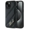 Karl Lagerfeld KLHCP15MPQDSMGK Apple iPhone 15 Plus / 14 Plus 6.7″ juodos spalvos kietas dėklas Diagonal Quilted S