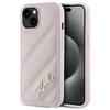 Karl Lagerfeld KLHCP15MPQDSMGP Apple iPhone 15 Plus / 14 Plus 6.7″ rožinės spalvos kietas dėklas Diagonal Quilted Sc