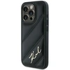 Karl Lagerfeld KLHCP15XPQDSMGK Apple iPhone 15 Pro Max 6.7″ juodos spalvos kietas dėklas Diagonal Quilted Script