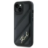 Apple iPhone 13 / 14 / 15 Karl Lagerfeld Diagonal Quilted Script (KLHCP14SPQDSMGK) dėklas telefonui juodos spalvos