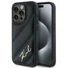 Apple iPhone 13 / 14 / 15 Karl Lagerfeld Diagonal Quilted Script (KLHCP14SPQDSMGK) dėklas telefonui juodos spalvos