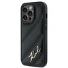 Karl Lagerfeld KLHCP14LPQDSMGK Apple iPhone 14 Pro 6.1″ juodos spalvos kietas dėklas Diagonal Quilted Script