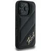 Karl Lagerfeld KLHCP16LPQDSMGK Apple iPhone 16 Pro 6.3″ juodos spalvos kietas dėklas Quilted Signature