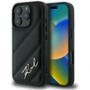 Karl Lagerfeld KLHCP16LPQDSMGK Apple iPhone 16 Pro 6.3″ juodos spalvos kietas dėklas Quilted Signature