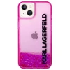 Karl Lagerfeld KLHCP14MLCKVF Apple iPhone 14Plus / 15 Plus 6,7″ rožinės spalvos kietas dėklas Liquid Glitter Elong