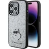 Karl Lagerfeld KLHCP15XGCNPSG Apple iPhone 15 Pro Max 6.7″ sidabrinis kietas dėklas Fixed Glitter Choupette