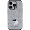 Karl Lagerfeld KLHCP15XGCNPSG Apple iPhone 15 Pro Max 6.7″ sidabrinis kietas dėklas Fixed Glitter Choupette