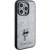 Karl Lagerfeld KLHCP15XGCNPSG Apple iPhone 15 Pro Max 6.7″ sidabrinis kietas dėklas Fixed Glitter Choupette